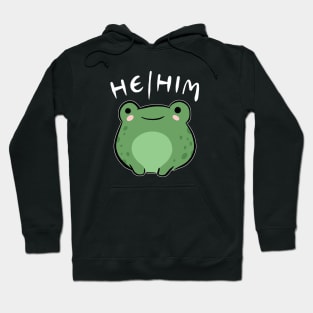 He Him Frog: A Journey Through Adorable Kawaii Characters Celebrating Masculine Bonds & Brotherhood Hoodie